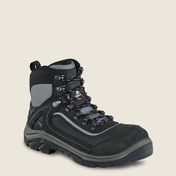 Womens Red Wing Trades - 6-inch Waterproof Csa Safety Toe - Hiking Boots Black/Grey - TYN219467